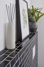 Campione a mano Metro Subway mosaico piastrelle ceramica nero backsplash cucina MOS26WM-0301_m