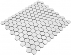 Mano modello mosaico piastrelle ceramica esagono bianco opaco parete doccia backsplash piastrelle da parete MOS11A-0111_m