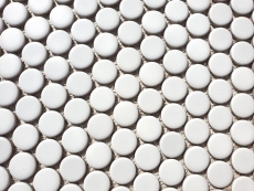 Mano modello pulsante mosaico LOOP rotondo mosaico bianco lucido parete cucina doccia BAGNO MOS10-0102_m