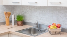 Piastrella a mosaico decorata a mano Rivestimento in ceramica effetto pietra bianca per cucina MOS24-STSO01_m
