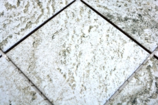 Mosaico dipinto a mano in ceramica effetto pietra texture grigio chiaro backsplash cucina MOS22-HWA9LG_m