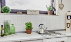 MOS16B-0111_m: piastrella di mosaico a mano in ceramica bianca opaca specchio per bagno