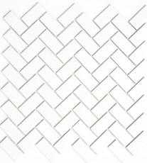 Rivestimento per vasca a mosaico dipinto a mano in ceramica a spina di pesce bianco opaco MOS24-CHB05WM_m