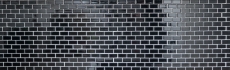 Piastrella a mosaico decorata a mano in ceramica mattone nero lucido per cucina MOS24-4BG_m