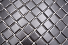 Campione a mano di piastrelle a mosaico in ceramica nera opaca Backsplash di cucina MOS18D-0311_m