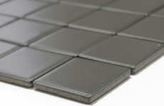 Mosaico dipinto a mano in ceramica grigio metallo opaco MOS16B-0211_m