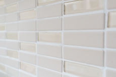 Piastrella di mosaico decorata a mano in ceramica aste beige chiaro non smaltato piatto doccia in vetro MOS24-1212-R10_m