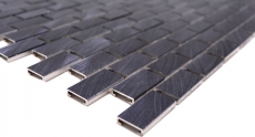 Modello di mosaico a mano alluminio mattone alluminio nero piastrelle backsplash cucina MOS48-0304_m
