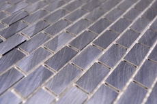 Modello di mosaico a mano alluminio mattone alluminio nero piastrelle backsplash cucina MOS48-0304_m