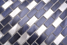 Campione a mano di mosaico alluminio mattone alluminio alu nero piastrelle backsplash cucina MOS48-0208_m