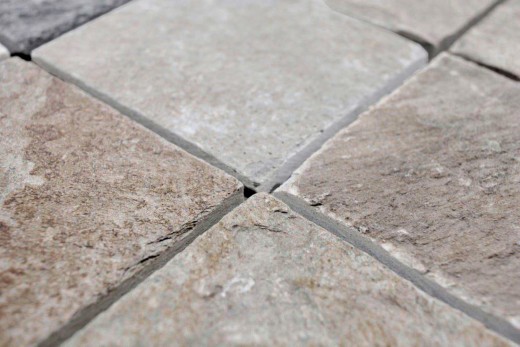 Piastrella di mosaico dipinta a mano quarzite pietra naturale quarzite beige grigio alzatina cucina MOS36-0210_m