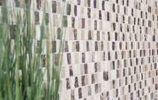Piastrella di mosaico modellata a mano marmo pietra naturale tondini beige Tappeto Crema Marfil Dark Emperador levigato MOSSopo-M10-VH21_m