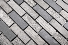 Piastrella di mosaico dipinta a mano Marmo pietra naturale grigio Mattone pietra Incisione cemento MOS40-B49_m