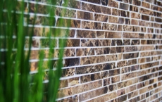 Piastrella di mosaico dipinta a mano marmo pietra naturale Brick Impala marrone fiammato MOS40-1304_m