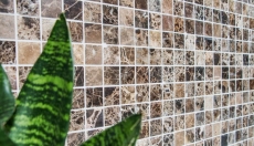 Piastrella di mosaico dipinta a mano Marmo pietra naturale Impala marrone lucido MOS42-1306_m