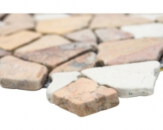 Mosaico dipinto a mano in marmo pietra naturale beige rosso cava Ciot RossoCream MOS44-30-130_m