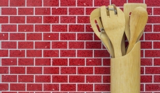 Piastrella di mosaico modellata a mano specchio quarzo composito pietra artificiale Brick Rosso artificiale MOS46-ASMB4_m