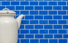 Mosaico dipinto a mano per lalzatina della cucina Pietra artificiale composita al quarzo Brick Blu artificiale MOS46-ASMB5_m