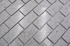 Mosaico dipinto a mano backsplash quarzo pietra artificiale composita Brick Artifical grey MOS46-0204_m