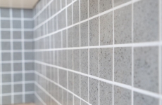Piastrelle di mosaico dipinte a mano backsplash quarzo composito pietra artificiale Grigio artificiale MOS46-ASM43_m