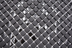 Mosaico dipinto a mano ECO Recycling GLAS Smalto nero opaco MOS140-01B_m