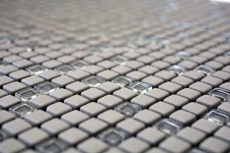 Mosaico dipinto a mano ECO Recycling GLAS Smalto grigio-marrone opaco MOS140-05G_m