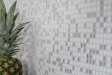 Mosaico dipinto a mano ECO Recycling GLAS Smalto bianco opaco MOS140-07W_m