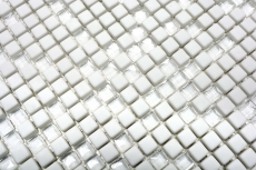 Mosaico dipinto a mano ECO Recycling GLAS Smalto bianco opaco MOS140-07W_m