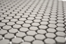 Piastrella di mosaico dipinta a mano ECO Recycling GLAS Hexagon Smalto crema opaco MOS140-HX13C_m