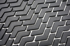 Mosaico dipinto a mano ECO recycled GLASS smalto a spina di pesce nero opaco MOS140-HB31B_m