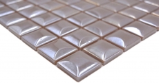 Piastrella di mosaico campione a mano ECO Recycling GLAS ECO coffee metallic 3DF MOS350-24_m
