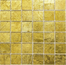 Mosaico dipinto a mano Mosaico in vetro traslucido Struttura in oro cristallo MOS120-0746_m