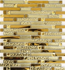 Mosaico dipinto a mano Mosaico di vetro composito traslucido Cristallo EP oro MOS86-0107_m