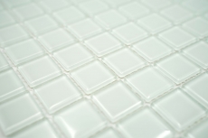 Piastrella di mosaico dipinta a mano Bianco traslucido con sfumature verdi Mosaico di vetro Cristallo BAD WC MOS60-0102_m