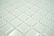 Piastrella di mosaico dipinta a mano Mosaico di vetro bianco traslucido Cristallo bianco opaco smerigliato MOS60-0111_m