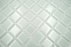 Piastrella di mosaico dipinta a mano Mosaico di vetro bianco traslucido Cristallo bianco opaco smerigliato MOS60-0111_m