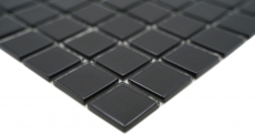 Piastrella di mosaico dipinta a mano Nero traslucido Mosaico di vetro Cristallo nero MOS60-0304_m