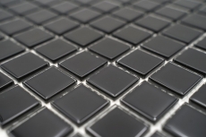 Piastrella di mosaico dipinta a mano Nero traslucido Mosaico di vetro Cristallo nero MOS60-0304_m