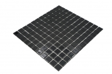 Piastrella di mosaico dipinta a mano Nero traslucido Mosaico di vetro Cristallo nero MOS60-0304_m