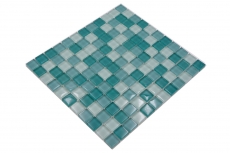 Piastrella di mosaico dipinta a mano Verde traslucido Mosaico di vetro Verde cristallo BAGNO WC Cucina PARETE MOS72-0602_m