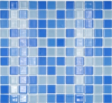 Piastrella di mosaico dipinta a mano Azzurro traslucido Mosaico di vetro Azzurro cristallo BAGNO WC Cucina MOS62-0404_m