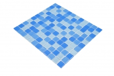Piastrella di mosaico dipinta a mano Azzurro traslucido Mosaico di vetro Azzurro cristallo BAGNO WC Cucina MOS62-0404_m