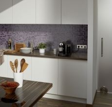Piastrella di mosaico dipinta a mano Mosaico di vetro viola traslucido Cristallo viola BAGNO WC Cucina PARETE MOS62-1104_m