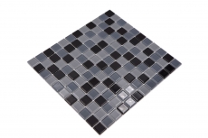 Piastrella di mosaico dipinta a mano Nero traslucido Mosaico di vetro Cristallo nero BAGNO WC Cucina PARETE MOS62-0208_m
