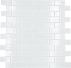 Mosaico dipinto a mano Mattone bianco traslucido Mosaico di vetro Cristallo bianco BAGNO WC Cucina Muro MOS66-0102_m