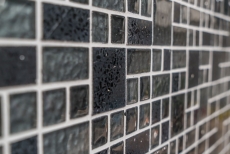 Mano modello mosaico piastrelle traslucido composito nero combinazione di vetro mosaico cristallo artificiale nero MOS88-K989_m