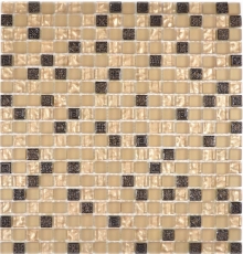 Piastrella di mosaico dipinta a mano Beige traslucido Mosaico di vetro Cristallo Resina beige beige opaco MOS92-1207_m