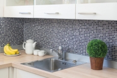 Piastrella di mosaico dipinta a mano mosaico di vetro viola traslucido Crystal Resin viola viola opaco BAGNO WC cucina MOS92-1107_m
