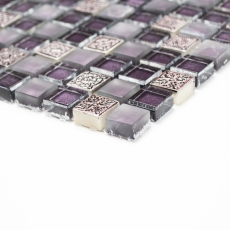 Piastrella di mosaico dipinta a mano mosaico di vetro viola traslucido Crystal Resin viola viola opaco BAGNO WC cucina MOS92-1107_m