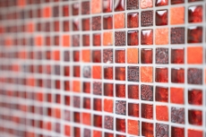 Piastrella di mosaico dipinta a mano Rosso traslucido Mosaico di vetro Cristallo Resina rosso BAGNO WC Cucina PARETE MOS92-0904_m